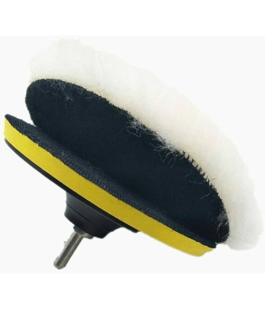 Kit 10 Pz Spugna Lucidante Ceratura + Adattatore Per Trapano Lucidatrice 150mm         