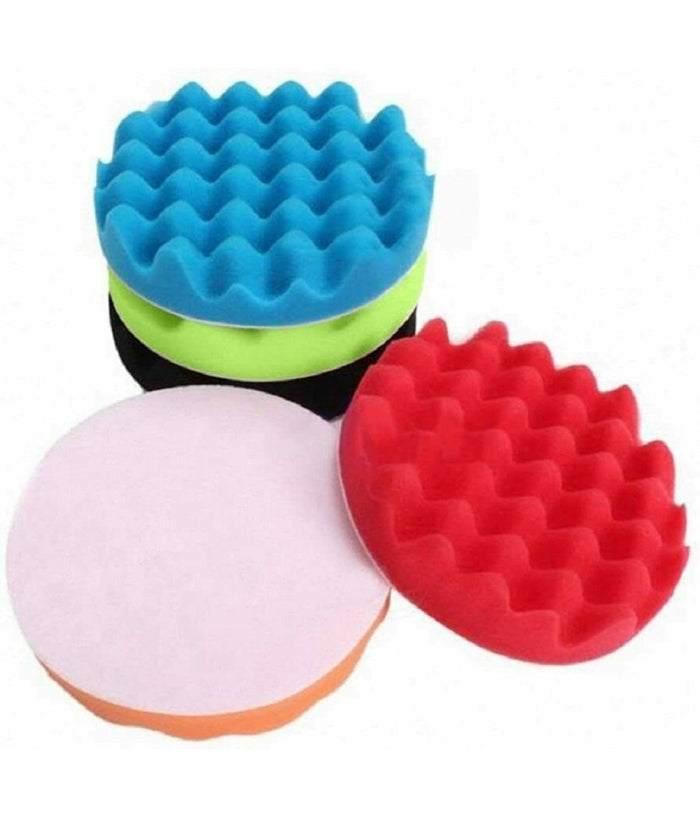 Kit 10 Pz Spugna Lucidante Ceratura + Adattatore Per Trapano Lucidatrice 80mm         