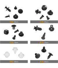 Kit 100pz Rivetti In Plastica Clip Viti Per Interni Auto Pannello Paraurti Porta         