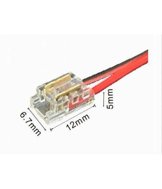 Kit 10pz Connettore Alimentazione Striscia Strip Led 2 Pin 5 Mm Cob Smd Cn5mm-cv         