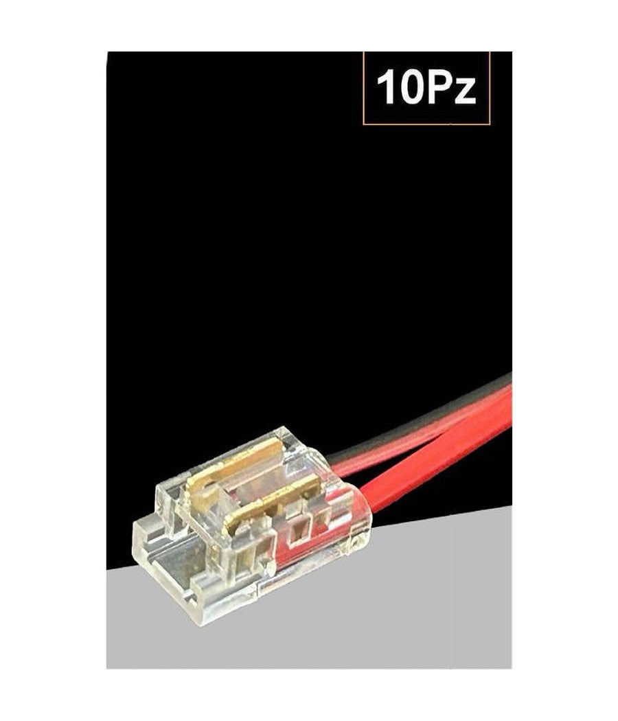 Kit 10pz Connettore Alimentazione Striscia Strip Led 2 Pin 5 Mm Cob Smd Cn5mm-cv         