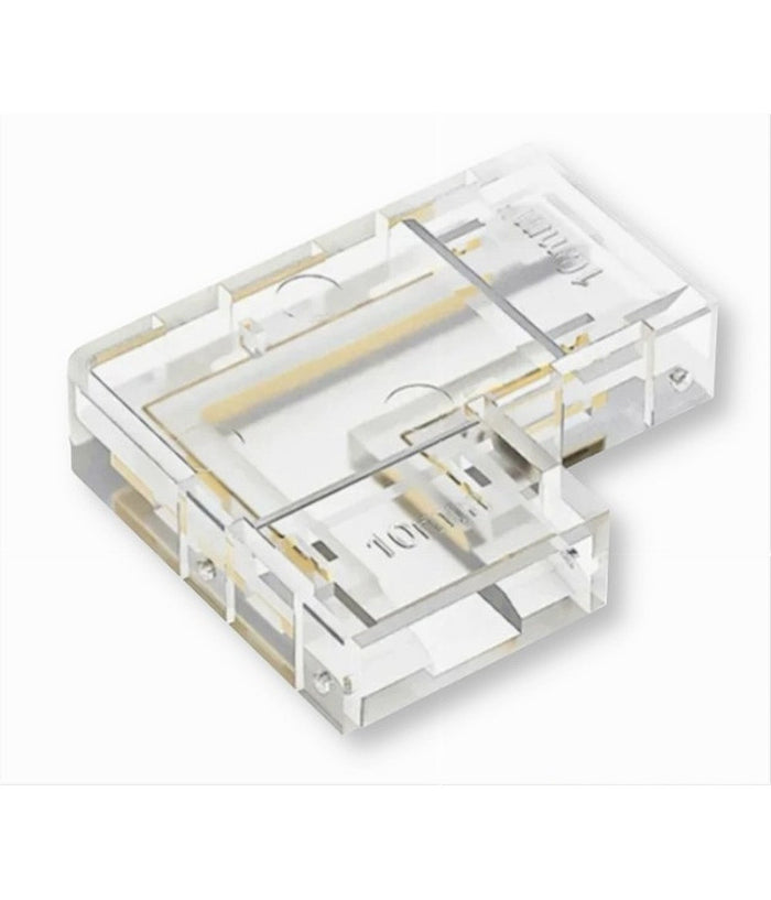 Kit 10pz Connettore Trasparente Angolare Per Strip Led Monocolore 2pin 10mm Cn10-l         