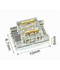 Kit 10pz Connettore Trasparente Lineare Per Striscia Strip Led 2 Pin 5mm Cn5mm-d         