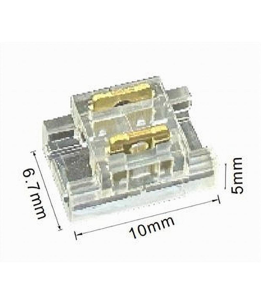 Kit 10pz Connettore Trasparente Lineare Per Striscia Strip Led 2 Pin 5mm Cn5mm-d         