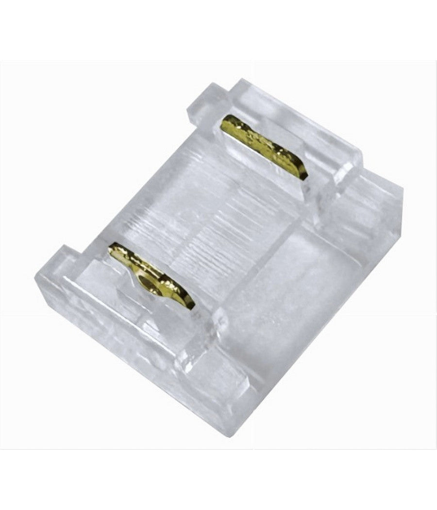 Kit 10pz Connettore Trasparente Lineare Striscia Led Monocolore 2pin 10mm Cn10-d         
