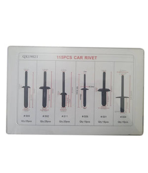 Kit 115 Pz Plastica Trim Clip Rivetti Clip Fermi Di Spinta Auto Paraurti Porta         