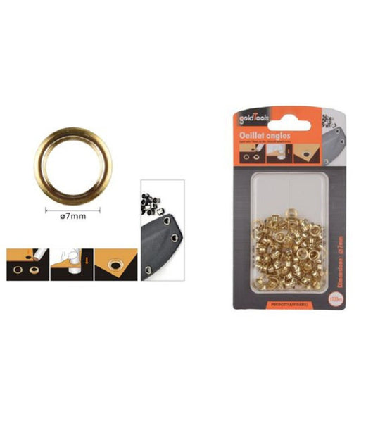 Kit 120 Pz Occhiello Occhielli Metallici Foro à¸7mm In Metallo Dorato Pelle 90924         