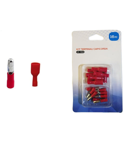 Kit 16 Terminali Capicorda Connettori Preisolati Frd1.25-156 Mpd1.25-156 Xc-1064         