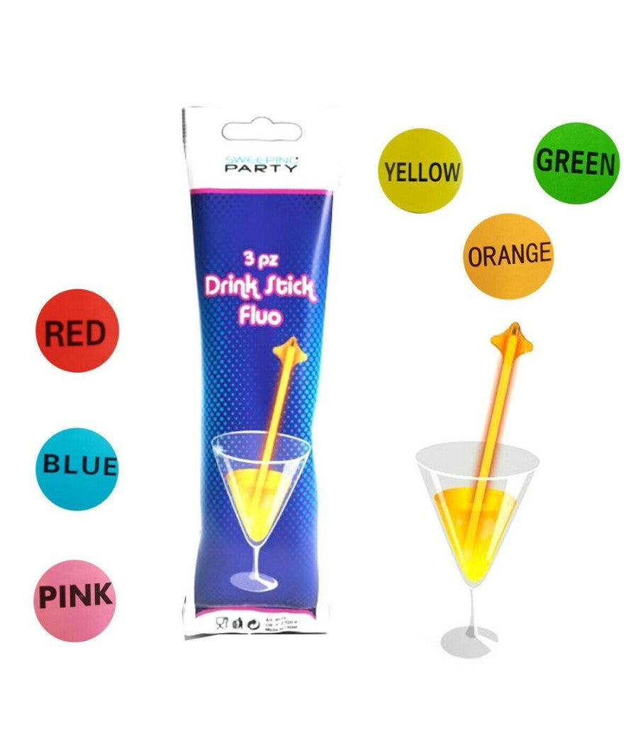 Kit 18 Pezzi Stick Drink Luminosi Starlight Party Fluo Feste Fluorescente         