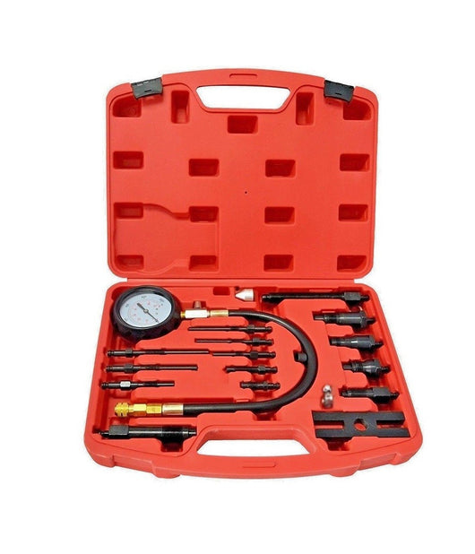 Kit 18pz. Tester Pressione Di Compressione Per Motori Diesel Tdi Cdi Td Auto         