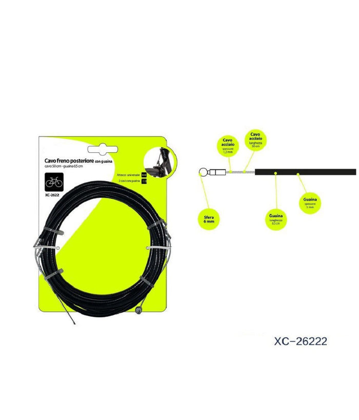 Kit 2 Pezzi Cavo Freno Posteriore Con Guaina Universale Per Bicicletta Xc-2622         