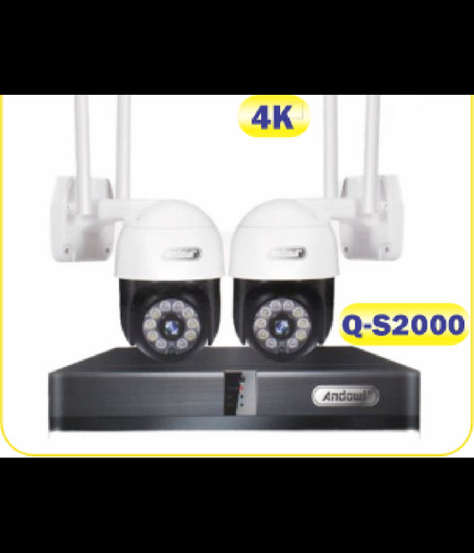 Kit 2 Telecamere Wi-fi Ptz 4k Con Registratore Nvr Sistema Di Sicurezza Q-s2000         