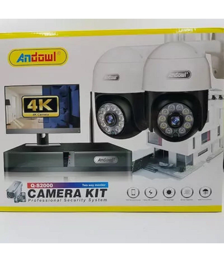 Kit 2 Telecamere Wi-fi Ptz 4k Con Registratore Nvr Sistema Di Sicurezza Q-s2000         