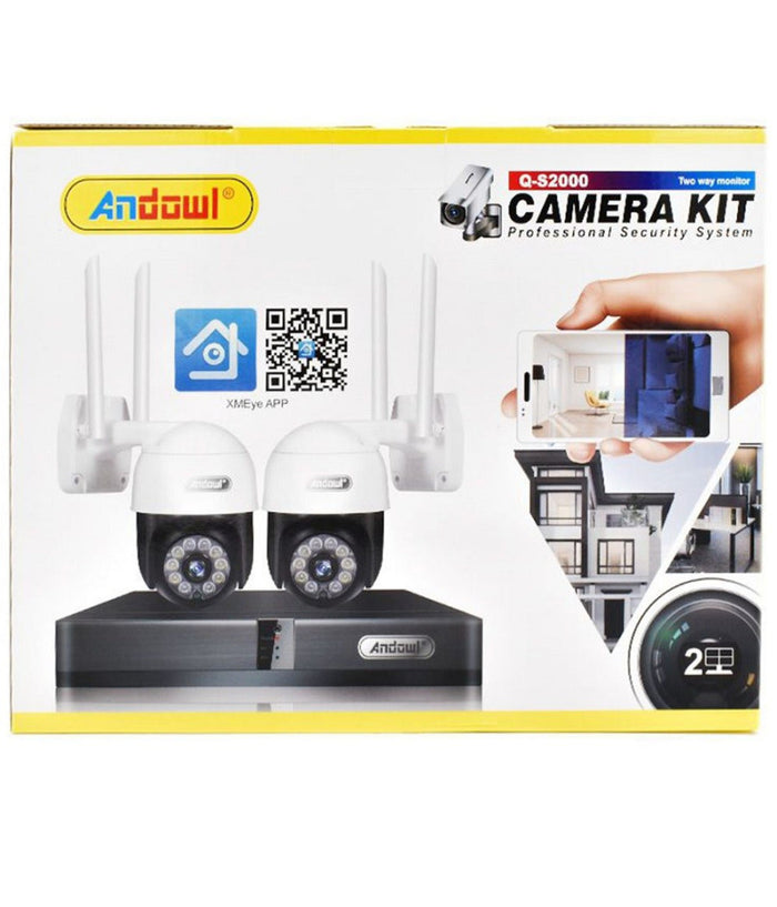 Kit 2 Telecamere Wi-fi Ptz 4k Con Registratore Nvr Sistema Di Sicurezza Q-s2000         