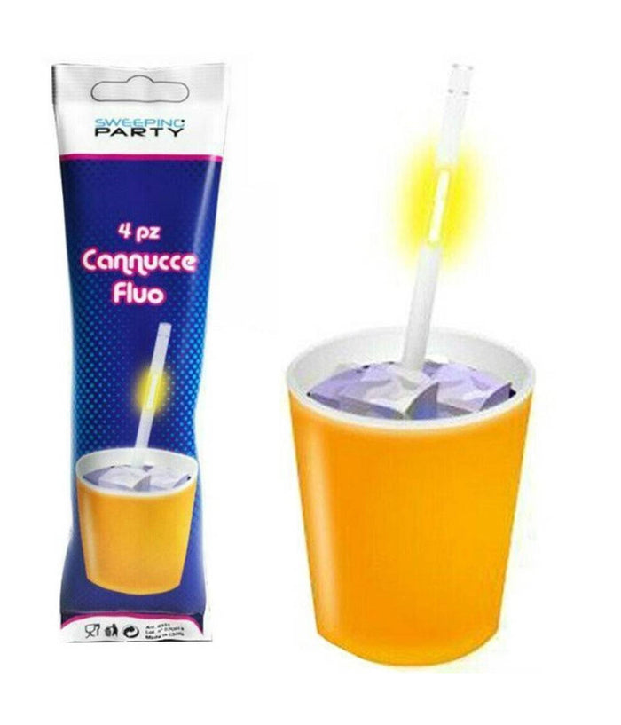 Kit 24 Pezzi Cannucce Luminose Starlight Party Fluo Concerti Feste Fluorescenti         