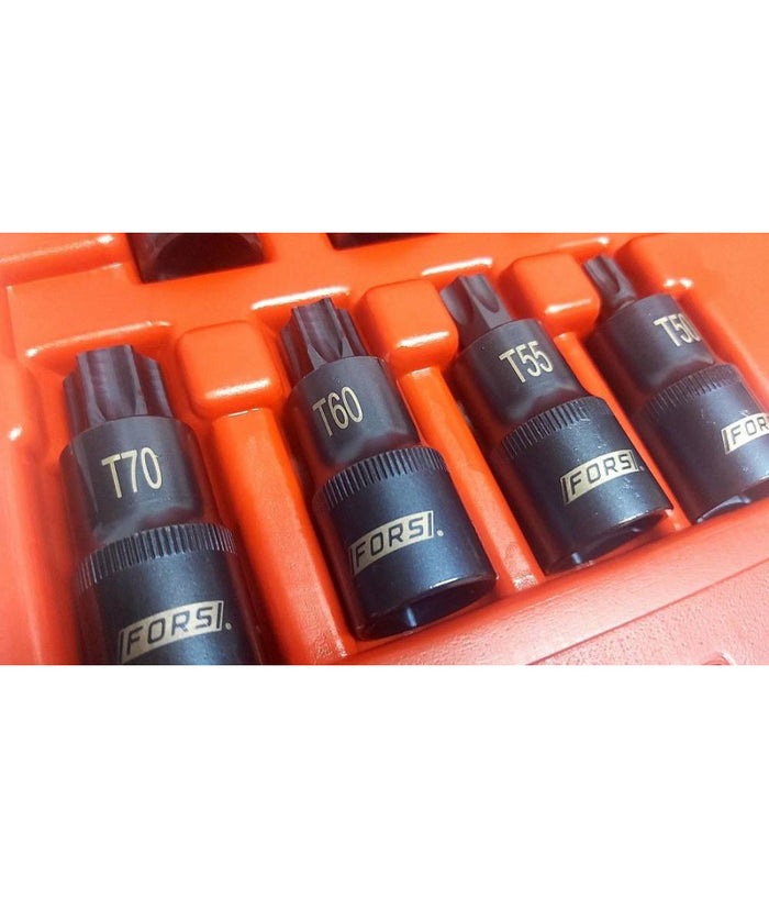 Kit 26 Pz Inserti Inserto Torx Chiavi Bussola 1/2 Lunghe Auto Meccanico Fs-43612         