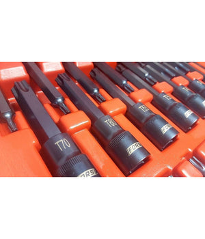 Kit 26 Pz Inserti Inserto Torx Chiavi Bussola 1/2 Lunghe Auto Meccanico Fs-43612         