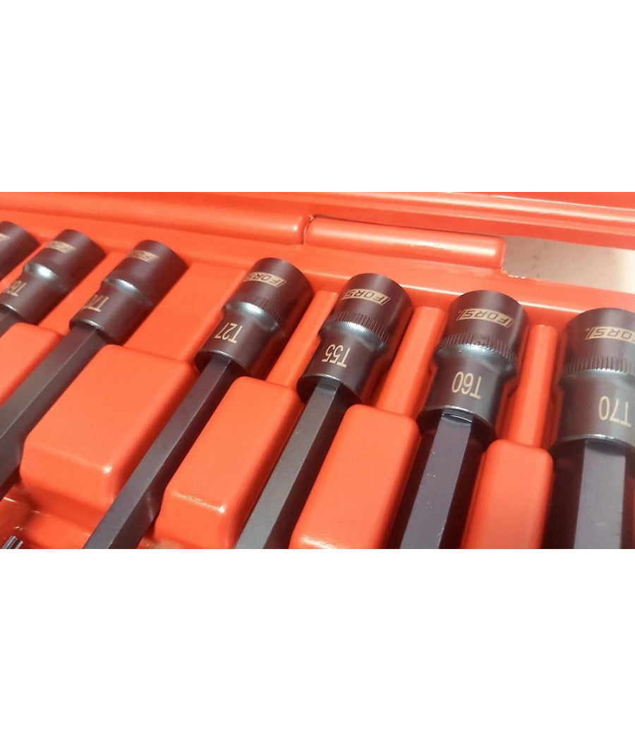 Kit 26 Pz Inserti Inserto Torx Chiavi Bussola 1/2 Lunghe Auto Meccanico Fs-43612         