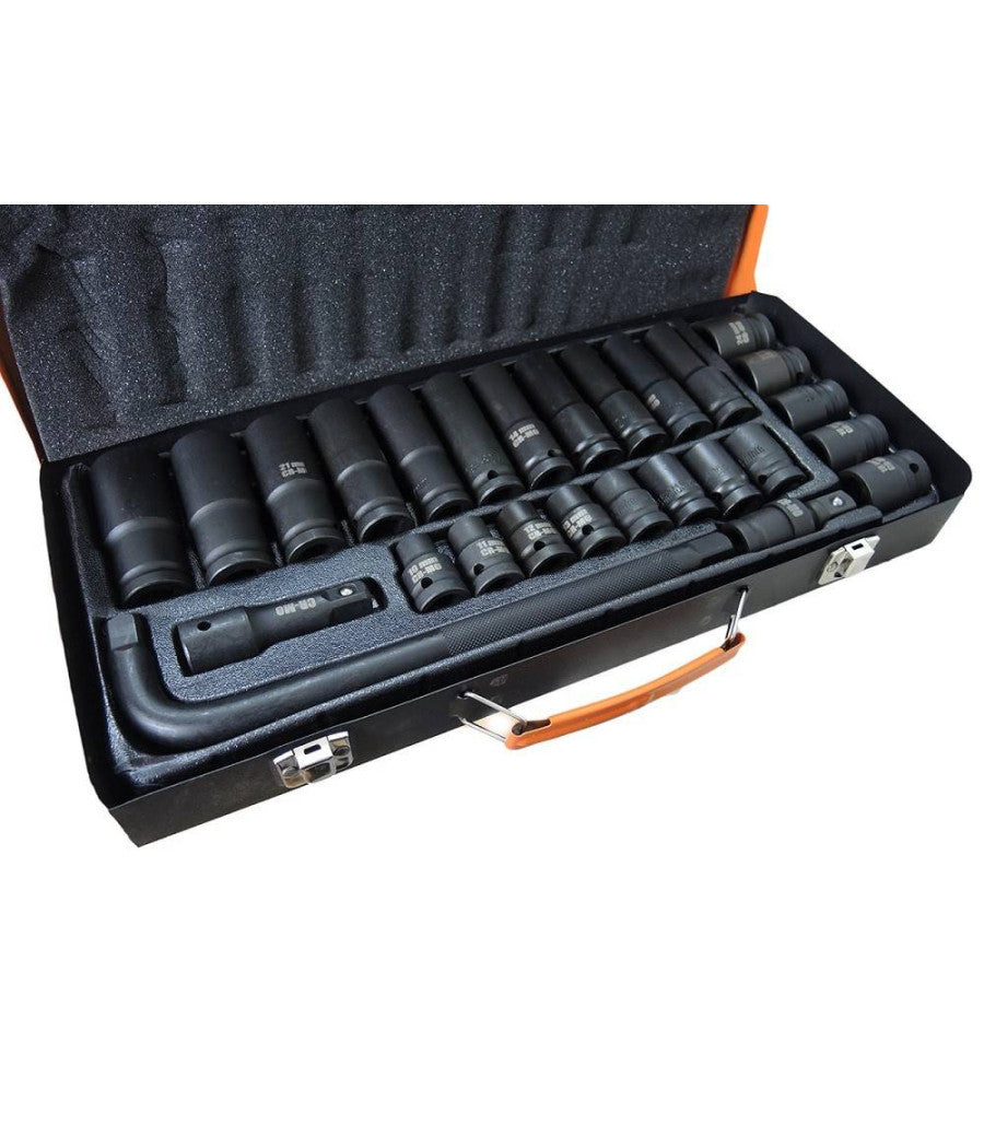 Kit 27 Bussole/boccole Adattatore Rinforzate Per Avvitatore Pneumatico Da 1/2"         