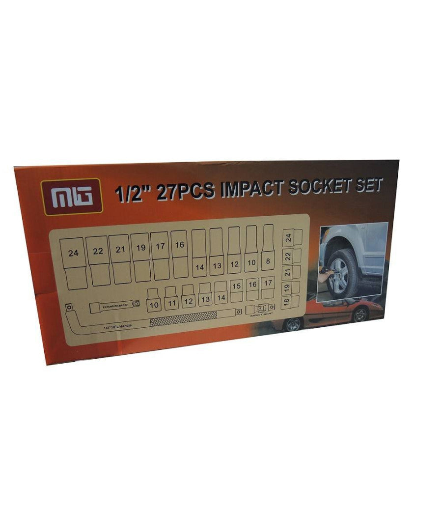 Kit 27 Bussole/boccole Adattatore Rinforzate Per Avvitatore Pneumatico Da 1/2"         