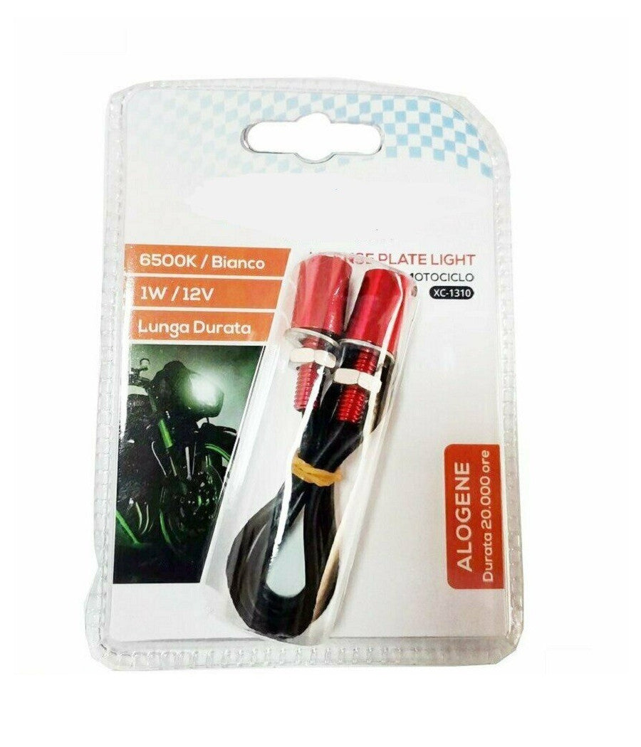 Kit 2pz Luce A Led Alogene Per Targa Moto Motociclo Luce Bianca 6500k 1w Xc-1310         