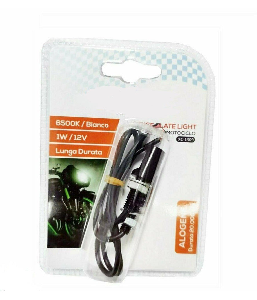 Kit 2pz Luce A Led Per Targa Motociclo Moto Luce Bianca 6500k 1w Alogene Xc-1309         