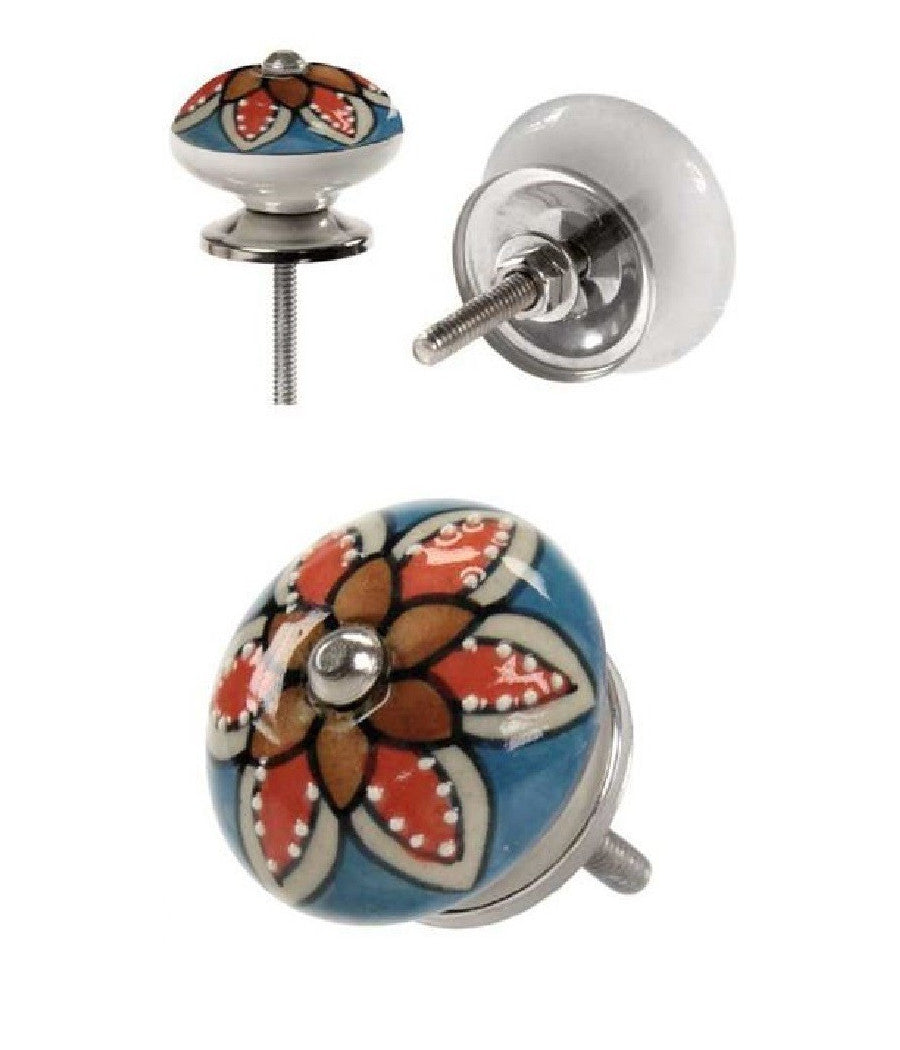 Kit 2pz Pomelli Mobili Cassetti Pomello In Ceramica 40mm Decori Assortiti 843020         