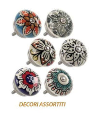 Kit 2pz Pomelli Mobili Cassetti Pomello In Ceramica 40mm Decori Assortiti 843020         