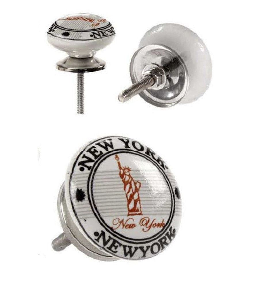 Kit 2pz Pomelli Mobili Multiuso Pomello In Ceramica 40mm Decori Assortiti 843037         