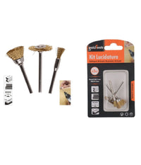 Kit 3 Pezzi Spazzole Metallo Per Lucidatura Dm 3.1mm Color Oro Pulitrice 92134         