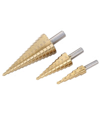 Kit 3 Punte Frese Coniche Gradino 4-12 4-20 4-32 1/4 Titanio Trapano Avvitatore         