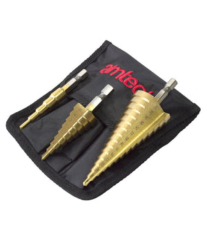 Kit 3 Punte Frese Coniche Gradino 4-12 4-20 4-32 1/4 Titanio Trapano Avvitatore         