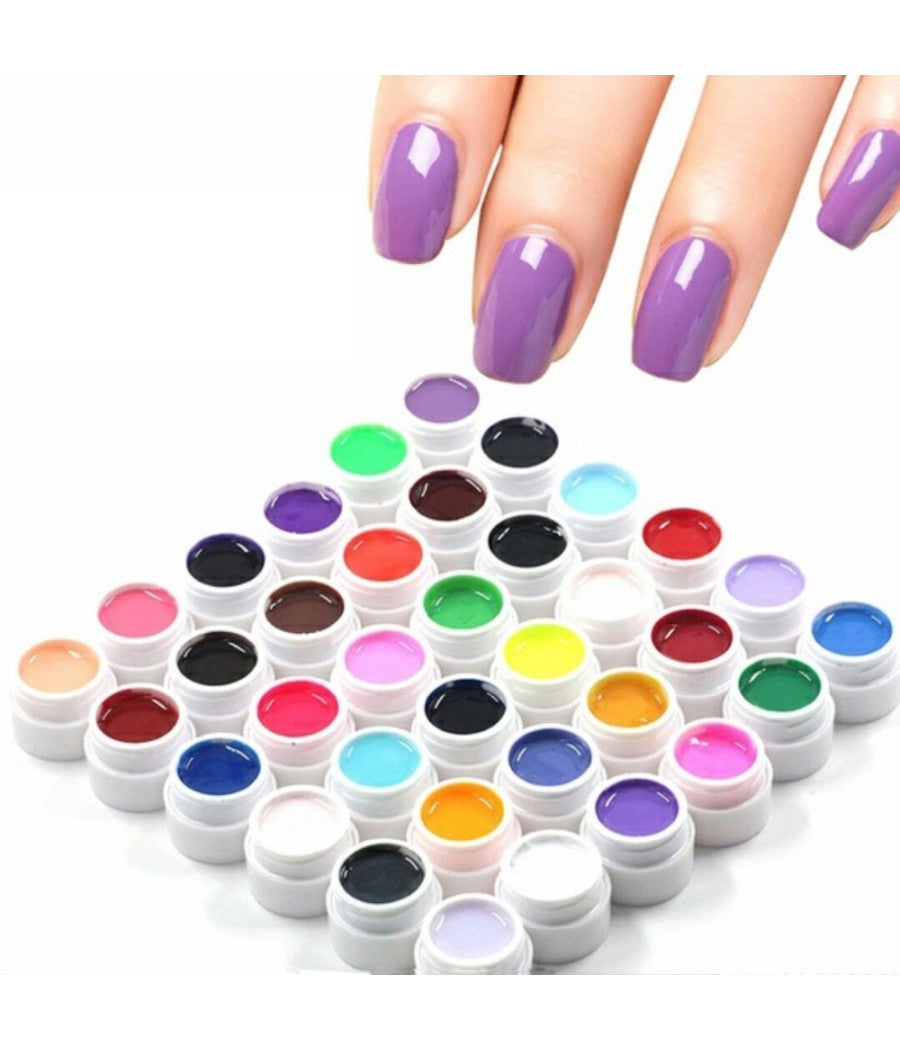 Kit 36 Color Gel Uv Colorati Lidan Per Ricostruzione Unghie Nail Art Pure Polish         