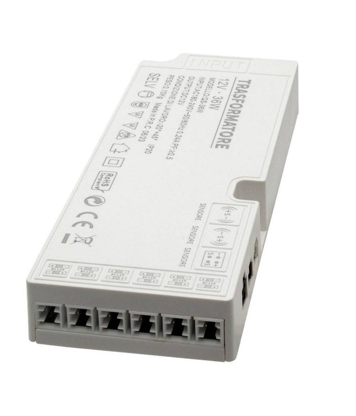 Kit 3pz Barra Led 36w Profilo Alimentatore 12v Luce 4000k Dimmerabile Sensore Touch         