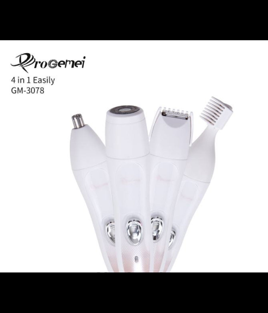 Kit 4 In 1 Rasoio Rifinitore Donna Epilatore Professionale Ricaricabile Gm-3078         