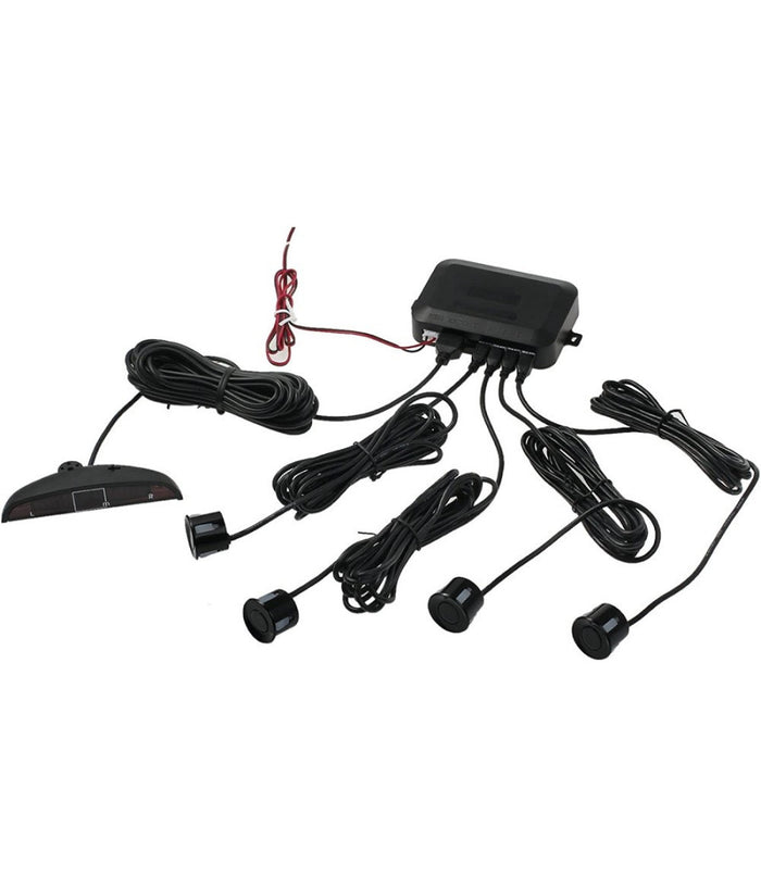 Kit 4 Sensore Di Parcheggio Con Display Led Auto Sensore Posteriore Allarme Nero         