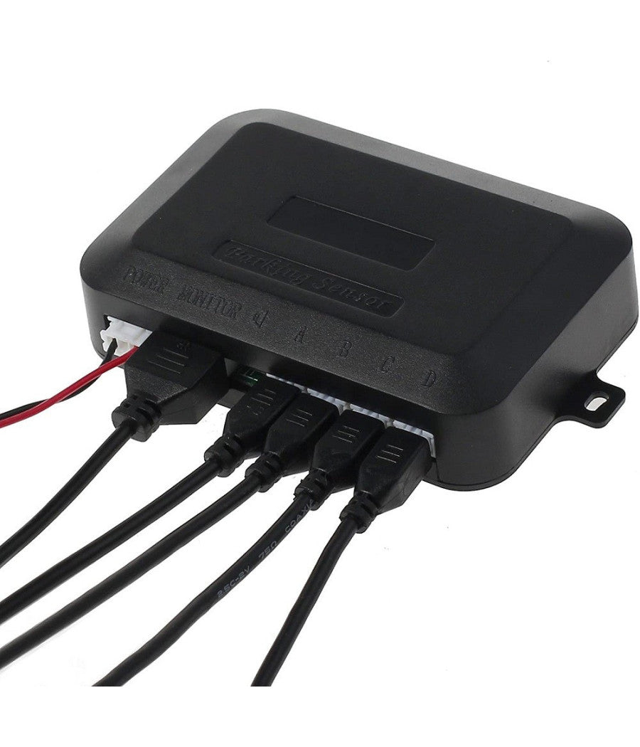Kit 4 Sensore Di Parcheggio Con Display Led Auto Sensore Posteriore Allarme Nero         