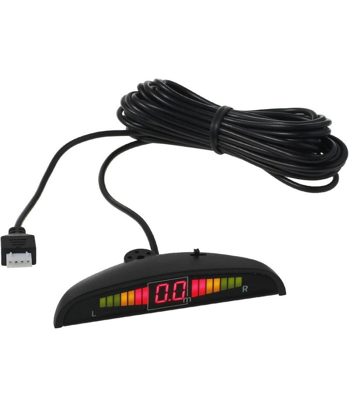 Kit 4 Sensore Di Parcheggio Con Display Led Auto Sensore Posteriore Allarme Nero         