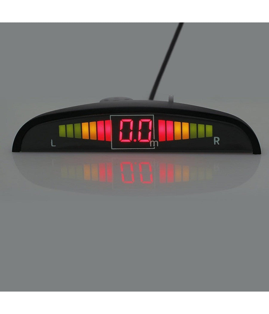 Kit 4 Sensori Parcheggio Per Auto Retromarcia Posteriori Bianchi Con Led Display         