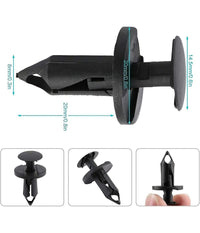 Kit 40pz Clip Di Fissaggio Automatico Rivetto In Plastica Per Paraurti Auto Nero         