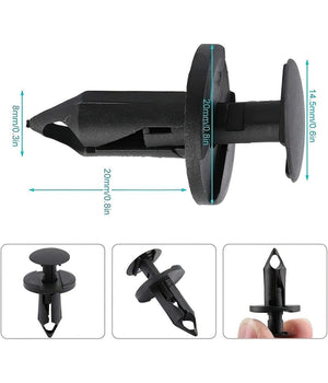 Kit 40pz Clip Di Fissaggio Automatico Rivetto In Plastica Per Paraurti Auto Nero         