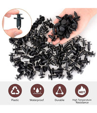 Kit 40pz Clip Di Fissaggio Automatico Rivetto In Plastica Per Paraurti Auto Nero         