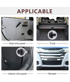 Kit 40pz Clip Di Fissaggio Automatico Rivetto In Plastica Per Paraurti Auto Nero         