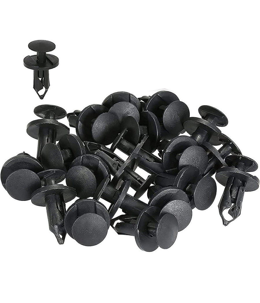 Kit 40pz Clip Di Fissaggio Automatico Rivetto In Plastica Per Paraurti Auto Nero         