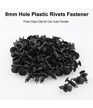 Kit 40pz Clip Di Fissaggio Automatico Rivetto In Plastica Per Paraurti Auto Nero         