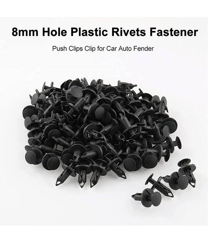 Kit 40pz Clip Di Fissaggio Automatico Rivetto In Plastica Per Paraurti Auto Nero         