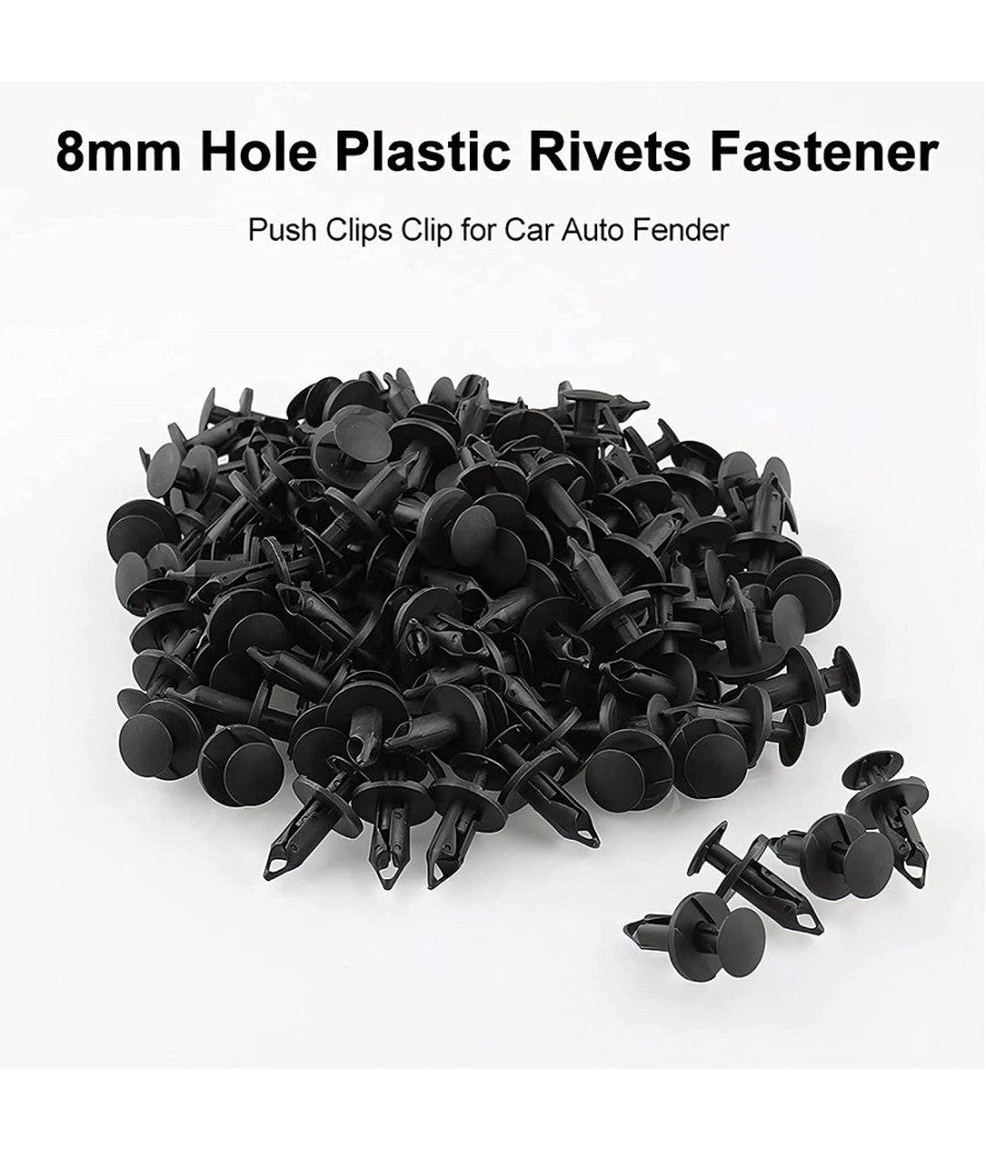 Kit 40pz Clip Di Fissaggio Automatico Rivetto In Plastica Per Paraurti Auto Nero         