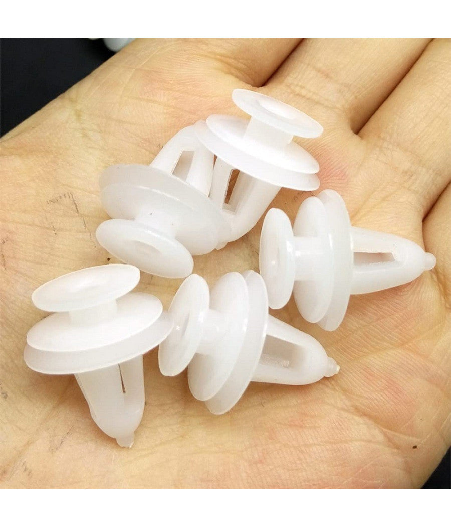 Kit 40pz Clip Di Fissaggio Pannello Automatico Rivetti Plastica Ganci Auto Bianco         