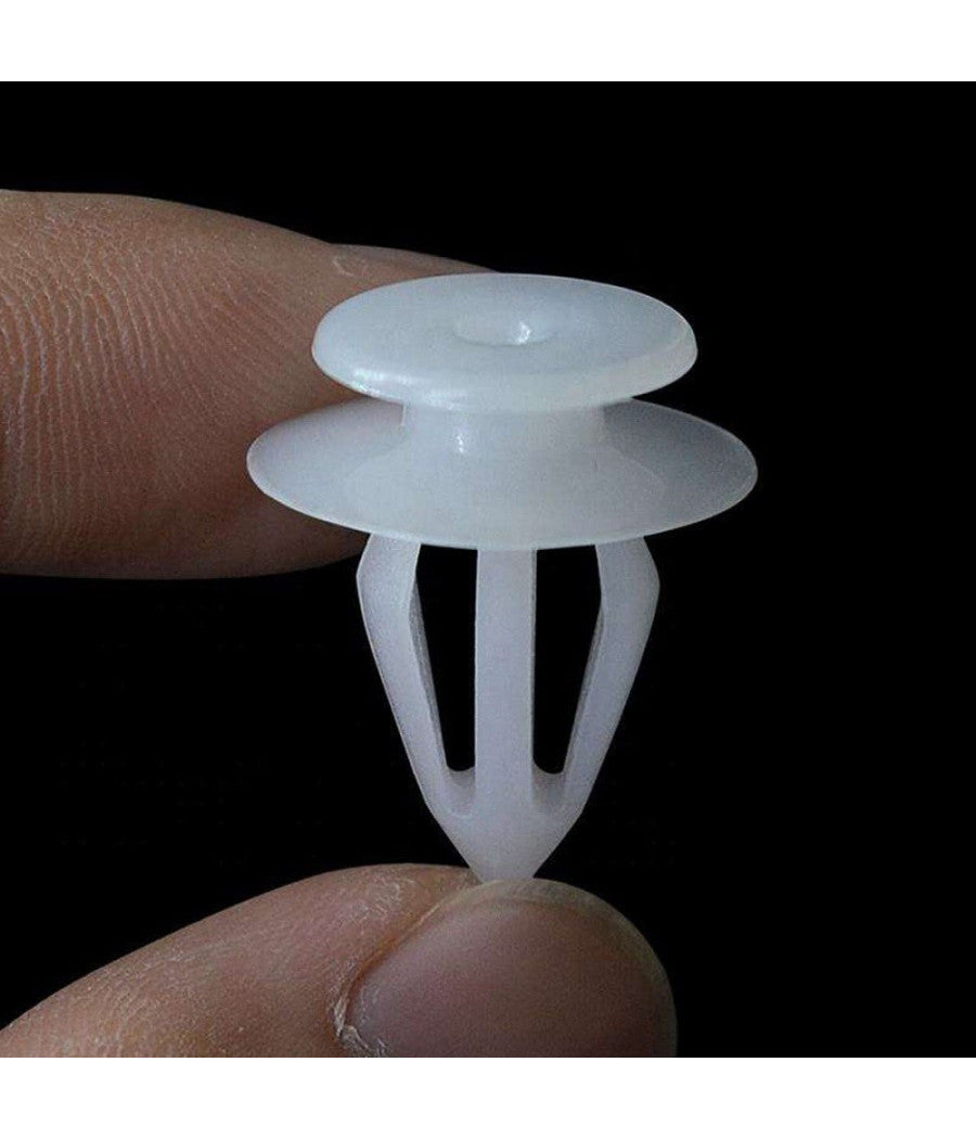 Kit 40pz Clip Di Fissaggio Pannello Automatico Rivetti Plastica Ganci Auto Bianco         