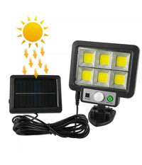 Kit 4pz Faro Solare Led Con Pannello Faretto Sensore Di Movimento 96 Led Cob T09         